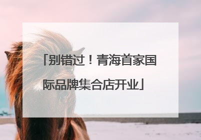 别错过！青海首家国际品牌集合店开业