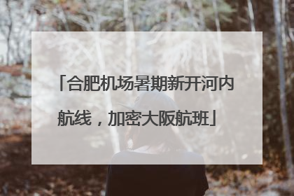 合肥机场暑期新开河内航线，加密大阪航班