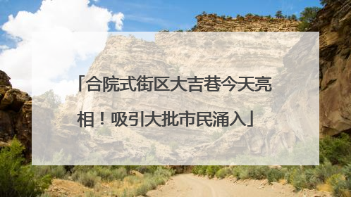 合院式街区大吉巷今天亮相！吸引大批市民涌入