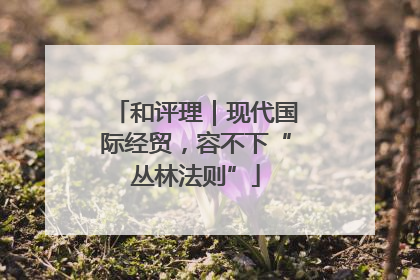 和评理｜现代国际经贸，容不下“丛林法则”