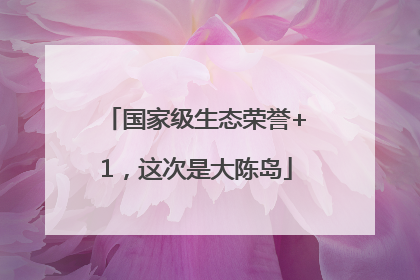 国家级生态荣誉+1，这次是大陈岛