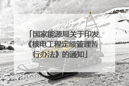 国家能源局关于印发《核电工程定额管理暂行办法》的通知