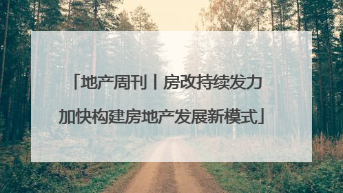 地产周刊丨房改持续发力 加快构建房地产发展新模式