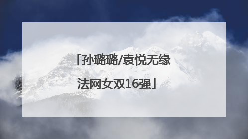 孙璐璐/袁悦无缘法网女双16强