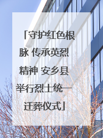 守护红色根脉 传承英烈精神 安乡县举行烈士统一迁葬仪式