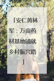 安仁黄林军：万亩药材基地铺就乡村振兴路