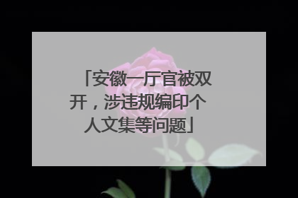 安徽一厅官被双开，涉违规编印个人文集等问题