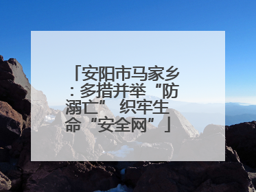 安阳市马家乡：多措并举“防溺亡” 织牢生命“安全网”