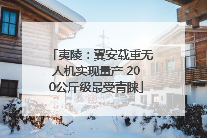 夷陵：翼安载重无人机实现量产 200公斤级最受青睐