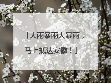 大雨暴雨大暴雨，马上抵达安徽！