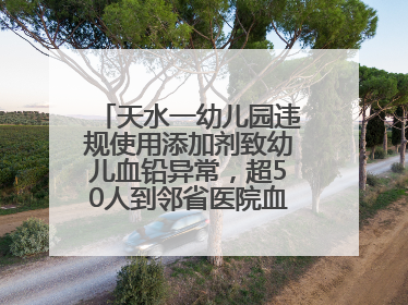 天水一幼儿园违规使用添加剂致幼儿血铅异常，超50人到邻省医院血检，天水派专员到西安协助