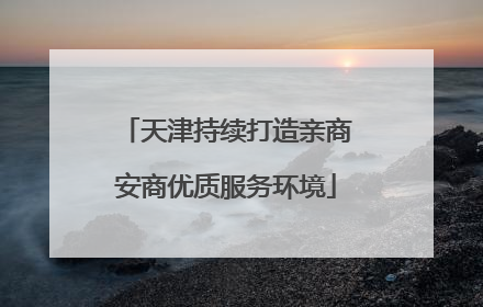 天津持续打造亲商安商优质服务环境