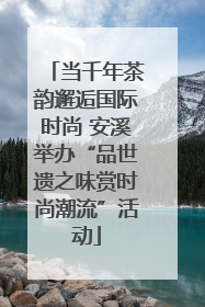 当千年茶韵邂逅国际时尚 安溪举办“品世遗之味赏时尚潮流”活动