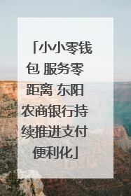 小小零钱包 服务零距离 东阳农商银行持续推进支付便利化