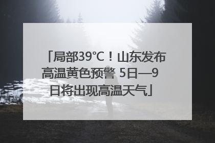 局部39℃！山东发布高温黄色预警 5日—9日将出现高温天气