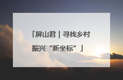 屏山君｜寻找乡村振兴“新坐标”