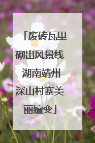 废砖瓦里砌出风景线 湖南靖州深山村寨美丽嬗变