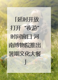 延时开放 打开“夜游”时间窗口 河南博物院推出暑期文化大餐