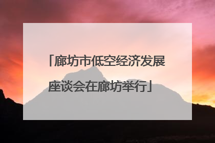 廊坊市低空经济发展座谈会在廊坊举行