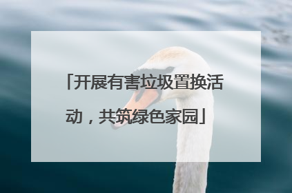 开展有害垃圾置换活动，共筑绿色家园
