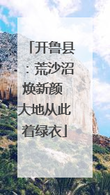 开鲁县：荒沙沼焕新颜 大地从此着绿衣