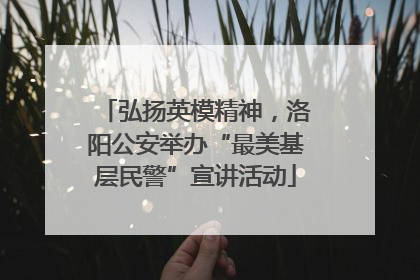 弘扬英模精神，洛阳公安举办“最美基层民警”宣讲活动