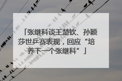 张继科谈王楚钦、孙颖莎世乒赛表现，回应“培养下一个张继科”