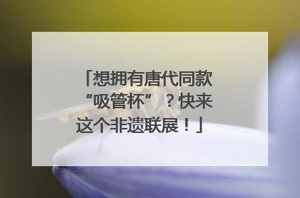 想拥有唐代同款“吸管杯”？快来这个非遗联展！