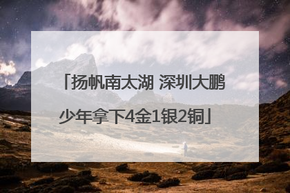 扬帆南太湖 深圳大鹏少年拿下4金1银2铜