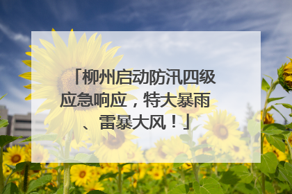 柳州启动防汛四级应急响应，特大暴雨、雷暴大风！