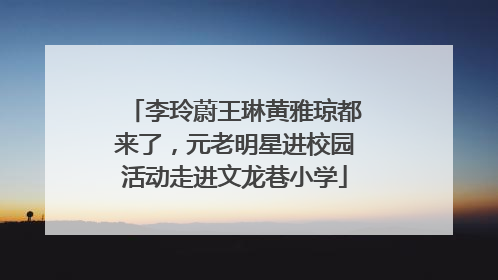 李玲蔚王琳黄雅琼都来了，元老明星进校园活动走进文龙巷小学