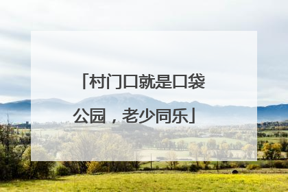 村门口就是口袋公园，老少同乐
