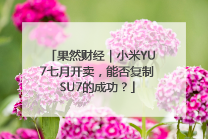 果然财经｜小米YU7七月开卖，能否复制SU7的成功？