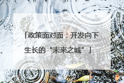 政策面对面：开发向下生长的“未来之城”