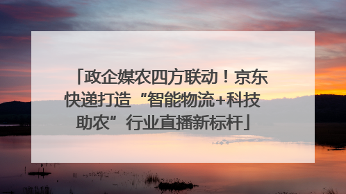 政企媒农四方联动！京东快递打造“智能物流+科技助农”行业直播新标杆