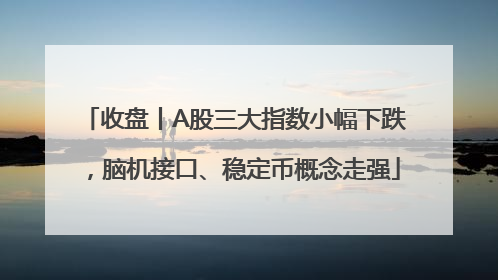 收盘丨A股三大指数小幅下跌，脑机接口、稳定币概念走强