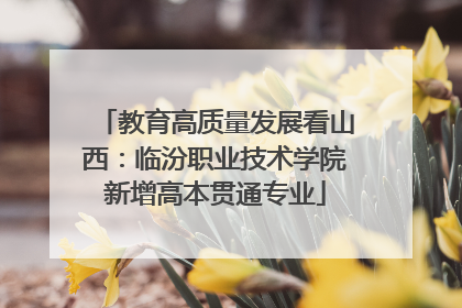 教育高质量发展看山西：临汾职业技术学院新增高本贯通专业