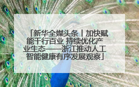 新华全媒头条丨加快赋能千行百业 持续优化产业生态——浙江推动人工智能健康有序发展观察