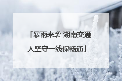 暴雨来袭 湖南交通人坚守一线保畅通