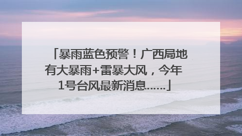 暴雨蓝色预警！广西局地有大暴雨+雷暴大风，今年1号台风最新消息……