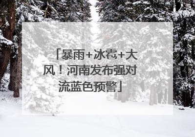 暴雨+冰雹+大风！河南发布强对流蓝色预警