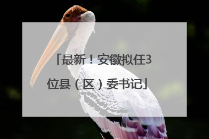 最新！安徽拟任3位县（区）委书记