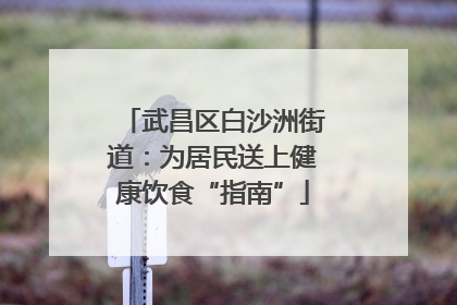 武昌区白沙洲街道：为居民送上健康饮食“指南”