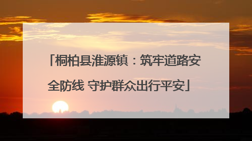 桐柏县淮源镇：筑牢道路安全防线 守护群众出行平安