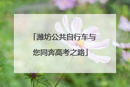 潍坊公共自行车与您同奔高考之路