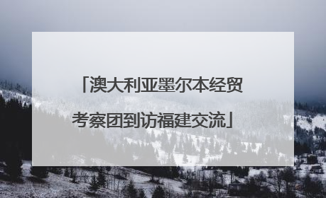 澳大利亚墨尔本经贸考察团到访福建交流