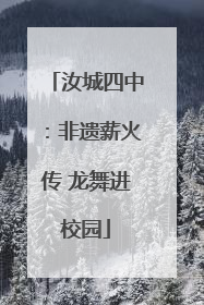汝城四中：非遗薪火传 龙舞进校园