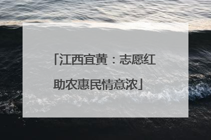 江西宜黄：志愿红助农惠民情意浓
