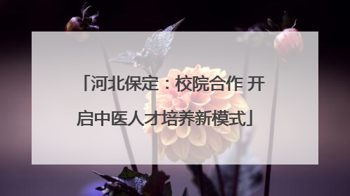 河北保定：校院合作 开启中医人才培养新模式