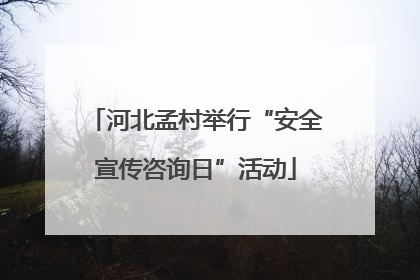 河北孟村举行“安全宣传咨询日”活动
